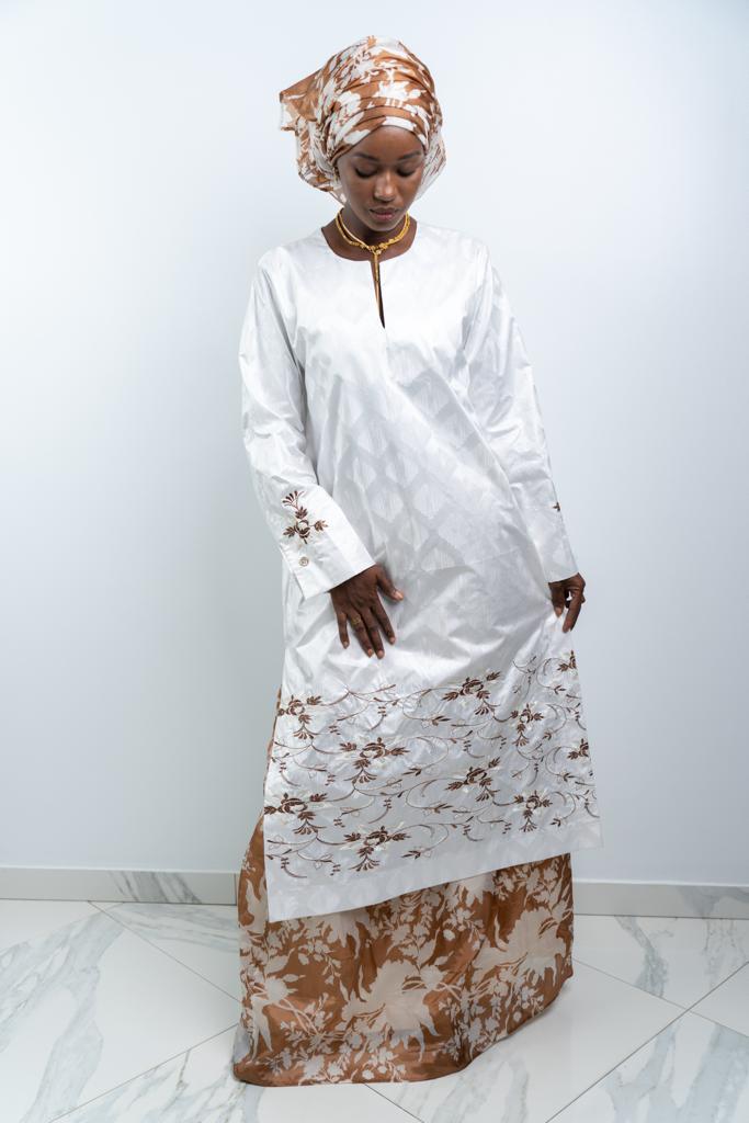 Robe Camisole en bazin avec Broderie