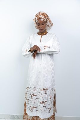 Robe Camisole en bazin avec Broderie