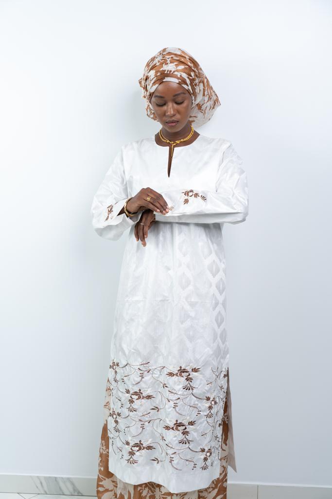 Robe Camisole en bazin avec Broderie